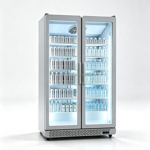 Vitrina Refrigerada Vertical de 2 Puertas con Puertas de Vidrio y Refrigeración Circulante para Bebidas, Venta al por Mayor - Product Image 1