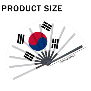 Abanicos Plegables de Bambú con la Bandera de Corea del Sur al por Mayor, Abanico de Mano para Carnaval, Boda, Festival, Fiesta, Agencia de Viajes - Product Image 4