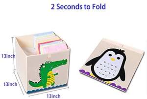 Foldable Kids Cloth Fabric Large Toy Chest Box Storage Organizer with <b>Lid</b> Living Room - Product Image 2