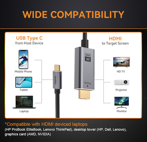 Logo personalizzato UHD USB-C a 8K 60Hz <span class=keywords><strong>HDMI</strong></span> 2.1 cavo 48Gbps 1M 2M USB tipo C a cavo <span class=keywords><strong>HDMI</strong></span> - Product Image 6