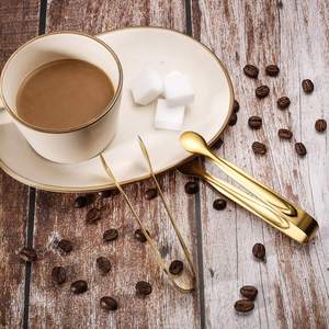 Zucker-Miniatur-Edelstahlzange, Bar-Werkzeug, Lebensmittelzange, Creme-Zange, Kleine Cocktail-Metallzange, Goldene Eiszange - Product Image 4