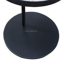 Table basse moderne convertible en fer, design d'angle bas, sur mesure pour projet extérieur, bord de table en terrazzo, mobilier de salon