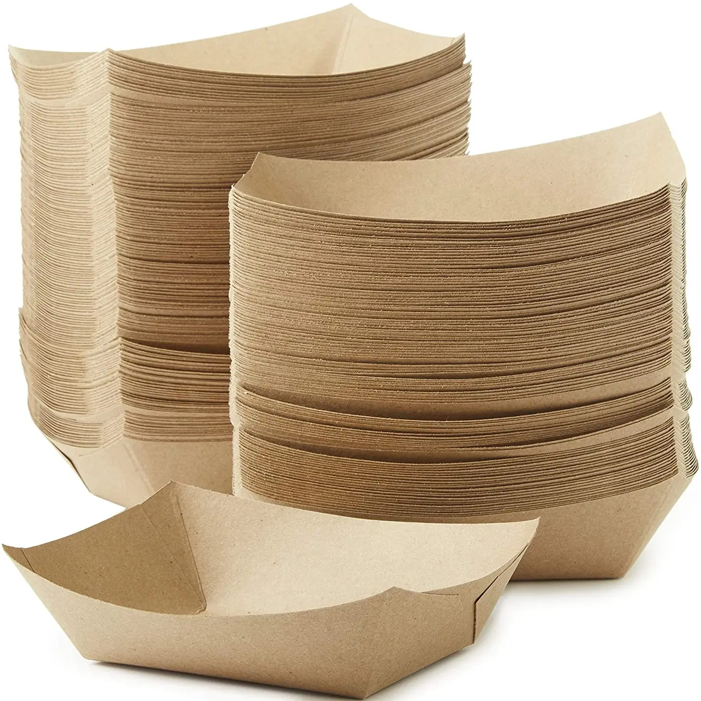 Baki makanan kertas sekali pakai wadah kertas Kraft baki perahu kertas dokumen untuk makan