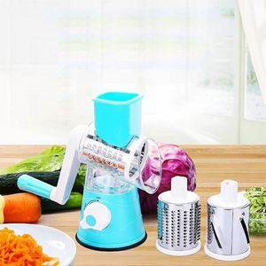 Tiện ích nhà bếp trái cây các loại hạt mandoline rau Slicer ROTARY pho mát vắt tay với 3 lưỡi hoán đổi cho nhau - Product Image 2