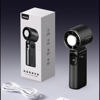 Mini ventilateur portatif rechargeable par USB, ultra-silencieux, avec affichage numérique, petit ventilateur électrique, vent puissant, ventilateur personnel avec lumière