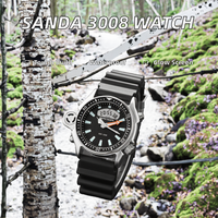 Reloj de Cuarzo Analógico-Digital para Hombre Mulan 3008, Resistente al Agua, Deportivo, Estilo HipHop, Luminoso, con Correa de Resina y Caja de Aleación, Nueva Llegada