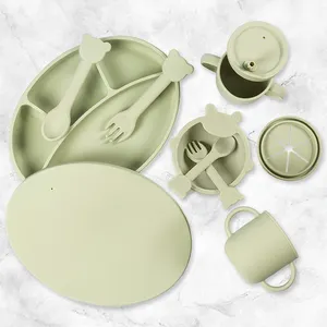 Supplier Unbreakable Silicone Rubber Baby Bowl Feeding Set Bowl Suction Silicone Baby Bowl With Spoon