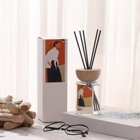 Diffuseur de parfum cylindrique 150 ml, flacon vide en verre pour diffuseur à roseaux, recyclable avec bouchon en bois