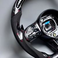 Volant en fibre de carbone forgée avec revêtement en daim et éclairage LED pour Mercedes Benz AMG GT GT C190 W205 C205 W177 W290 W217 S63 G63 GT63 GTS GTR