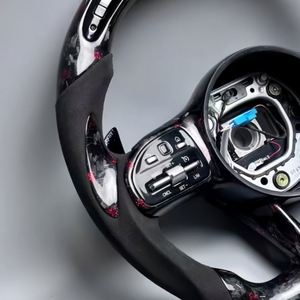 Volant en fibre de carbone forgée avec revêtement en daim et éclairage LED pour <span class=keywords><strong>Mercedes</strong></span> Benz AMG GT GT C190 W205 C205 W177 W290 W217 S63 G63 GT63 GTS GTR - Product Image 4