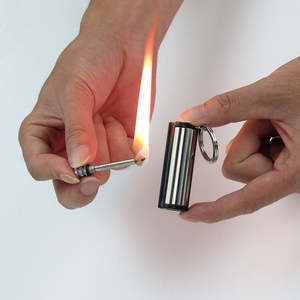 Allume-feu de survie d'urgence pour la randonnée et le camping en extérieur, briquet métallique permanent, porte-clés, allumettes GZ RTS, commande en gros mixte - Product Image 3