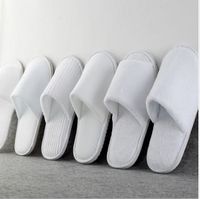 SANHOO pantoufles d'hôtel de luxe en coton éponge personnalisé pantoufles de chambre d'hôtel blanches pantoufles d'hôtel jetables