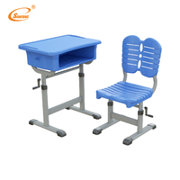 Ensemble de bureau et chaise d'étude moderne en plastique et métal, facile à assembler, avec tiroir réglable, pour la maison, le bureau ou la chambre.