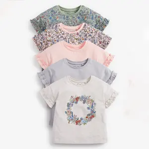 Hot selling New Latest Design Short-Sleeve Summer Top quality Custom T Shirt For Kids Girls