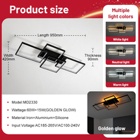 Plafonnier LED moderne de style nordique, couleur or chaud, pour salon, télécommande, montage en surface, 75W, haut lumen, plafonnier intelligent