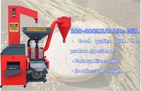 Vente directe d'usine, machine à décortiquer le riz automatique 500-600 kg/h avec moteur, construction en acier au carbone, certifiée ISO CE