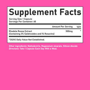 Capsules de Rhodiola Rosea de haute qualité avec extrait végétal de 500 mg, favorisent l'équilibre de l'humeur, capsules alimentaires 100 % naturelles - Product Image 2