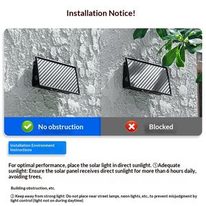 Professional Outdoor <b>Solar</b> Wall <b>Light</b> 3000K Warm White LED CRI90 Waterproof for Garden Wall Mount Aluminum Base 2-Year Warranty - Product Image 5