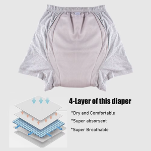 Pantalon d'incontinence réutilisable en coton pour hommes 300 ML Volume d'urine absorbant Boxer Slip Design pour l'incontinence masculine - Product Image 3