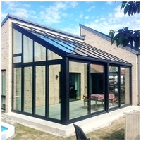Véranda en verre isolée thermiquement, résistante aux intempéries, à double vitrage, pour jardin d'hiver, pour maison en verre et aluminium