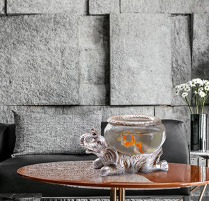 USMILEPET <span class=keywords><strong>Best</strong></span>-seller <span class=keywords><strong>Aquarium</strong></span> en résine en forme d'éléphant pour la maison Tortue Réservoir Décorations et ornements pour le salon et l'étude - Product Image 4