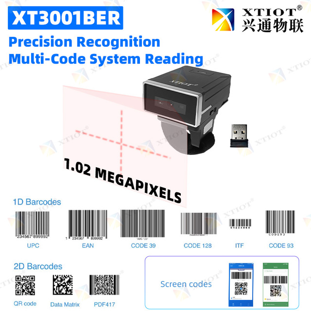 XT3001BER XTIOT High Accuracy Long Range Wearable Scanner Carton Scanning Ring Scanner