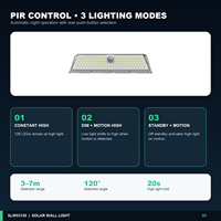 Lampe murale solaire à détecteur de mouvement 126 LED, 800LM, étanche IP65, grand angle de 180 degrés, 3 modes pour jardin, patio, allée, cour, maison