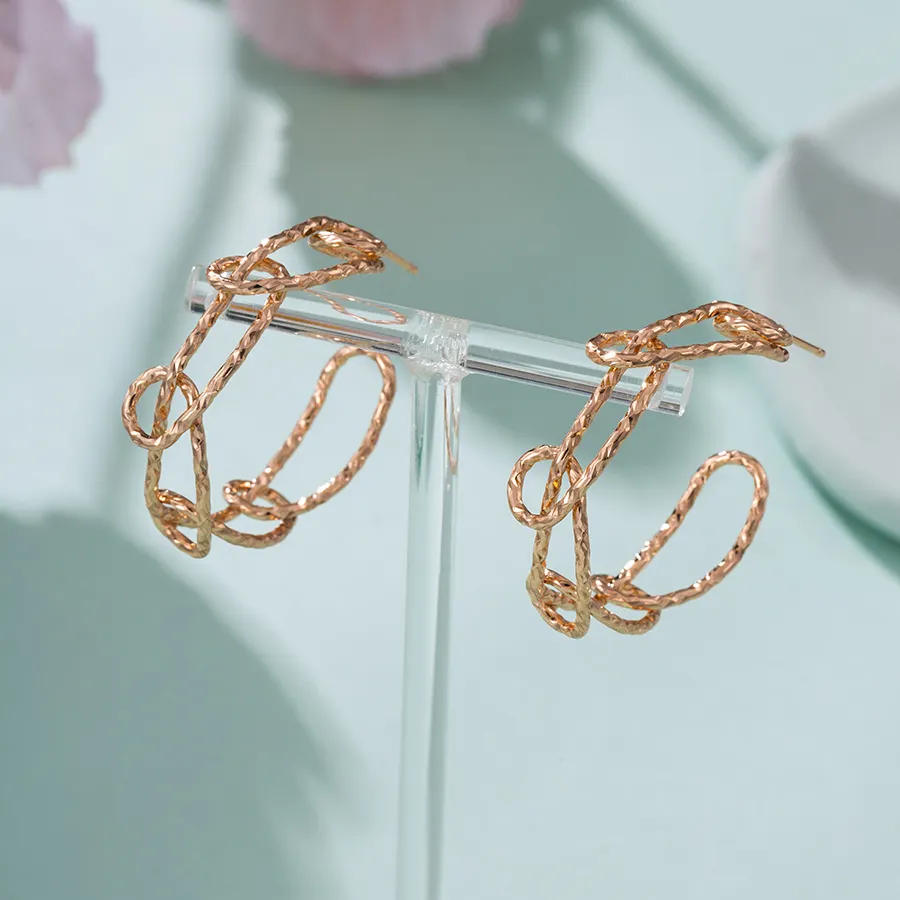 E042524-2 Xuping Jewelry earrings hoop custom gold jewelry European and American style charm jewelry style earrings