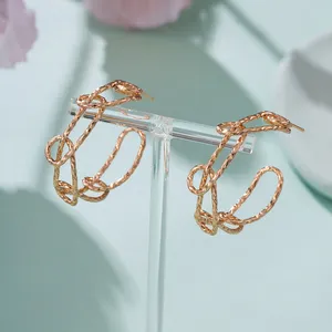 E042524-2 Xuping gioielli orecchini a cerchio gioielli personalizzati in oro stile europeo e americano charm stile gioielli orecchini
