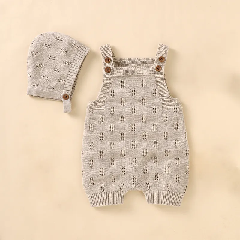 Factory Summer Soft Beanies Cotton Boutique Knitting Girl Boy Clothing Romer Newborn Clothes Baby Gift Set Jumpsuit For Baby