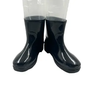 Black color short height PVC Rain boots men outdoor gumboots wholesale price