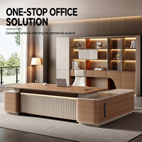 Meubles de bureau de direction modernes de luxe en forme de L, table de bureau de luxe avec tiroirs et rangement, bureau de direction réglable en hauteur