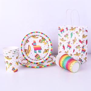 Suministros para fiesta temática mexicana, juego de platos de papel, vajilla desechable, servilletas para vajilla temática mexicana, novedad de 2021 - Product Image 6