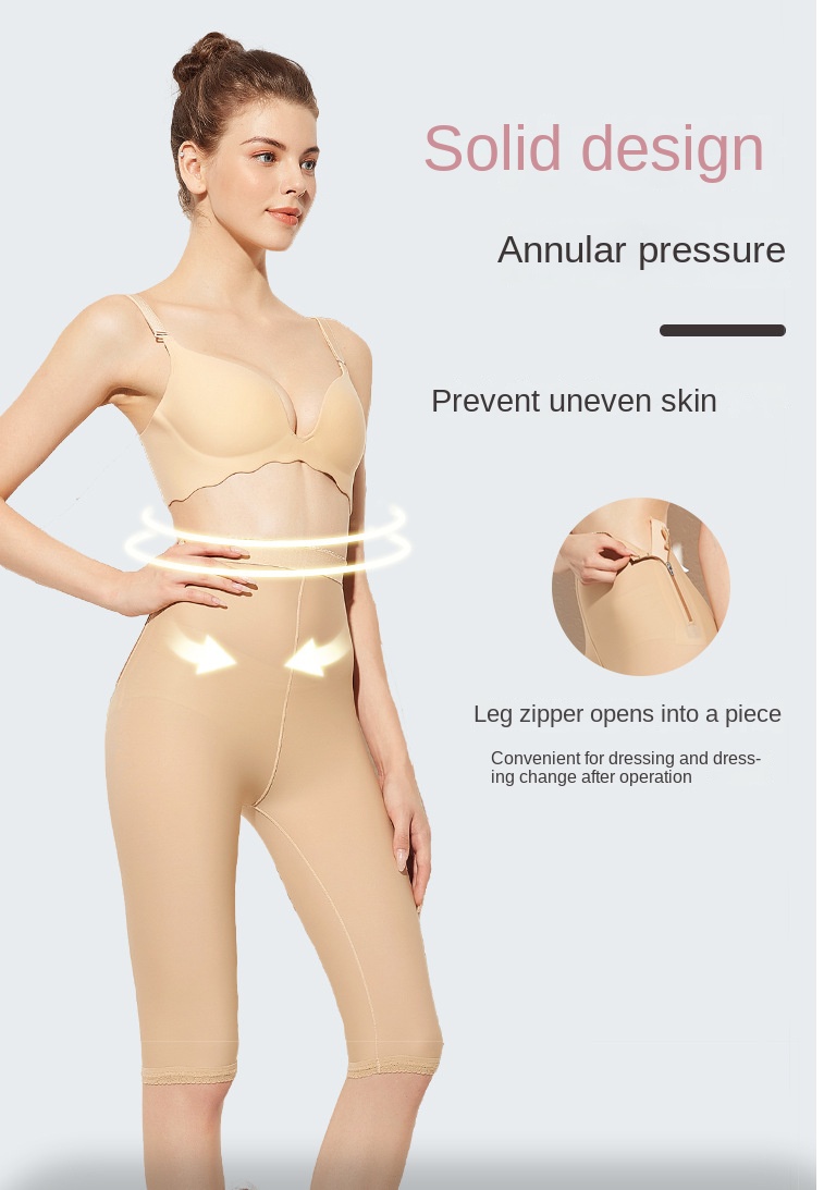 ZOYIAME Women Shaping Pant Thigh Lipo Surgery Body Shaper Side Zipper Seamless Faja Underwear Postpartum Shapewear BBL Leggings