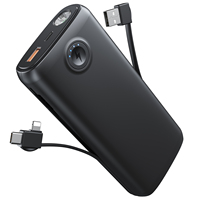 Nouvelle batterie externe portable 2025 de 27000 mAh avec câble intégré, affichage numérique, grande capacité et charge rapide 22,5 W, vente en gros usine