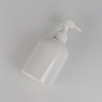 Bouteille en plastique PET haut de gamme vide de 500 ml (16 oz) avec pompe à lotion en plastique blanc, emballage cosmétique, flacon cylindrique pour shampoing et crème