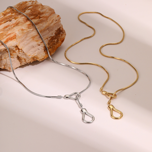 Collar ajustable de acero inoxidable chapado en oro real de 18k, estilo europeo y americano, cadena larga para suéter, accesorio de eslabones. - Product Image 2