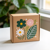 Boîte cadeau florale imprimée offset de qualité supérieure, logo personnalisé, boîte en carton ondulé imperméable, emballage anti-écrasement