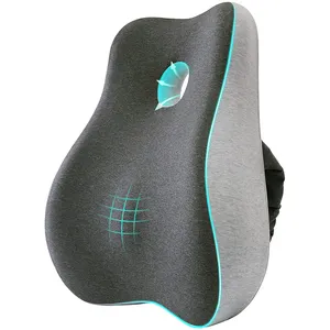 Support lombaire ergonomique en mousse à mémoire de forme, couvre-oreiller, orthopédique, pour soulager les douleurs au dos, pour chaise de bureau