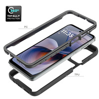 Étui de téléphone détachable 3 en 1 avec protection d'écran anti-rayures en PC TPU pour Motorola G23 G30 G35 G53 G55 G60 G71 E13 E14 E15