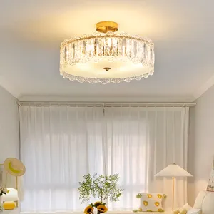 Kronleuchter französisches Licht Luxus-Kronleuchter Wohnzimmerlampe Palast Retro Restaurantlampe Meister Schlafzimmer Schale Glas-Kronleuchter