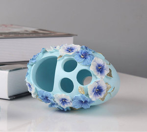 Set di Accessori da <span class=keywords><strong>Bagno</strong></span> in Resina Stile Cinese con Fiori Rossi, Decorazione per Hotel, Dispenser di Sapone e <span class=keywords><strong>Tazza</strong></span> - Product Image 4