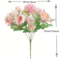 Lente Instagram-stijl Kunstbloemen 7-delige Pioenroos Tafeldecoratie Zijden Bloemarrangement Bruidsboeket Bruiloft