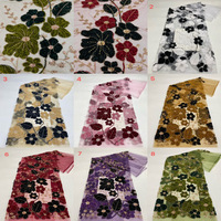Tissu pour robe femme de style moyen-oriental, nouveau style, broderie à deux tons + perles + paillettes