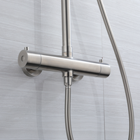 Ensemble de robinets de douche thermostatique en acier inoxydable 304, en Nickel brossé, colonne de douche chaude et froide exposée