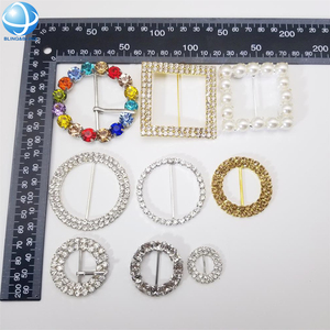 <span class=keywords><strong>Boucle</strong></span> coulissante ronde en argent avec embellissement en strass à 1 rangée minimaliste pour décor de boîtes-cadeaux en ruban - Product Image 5