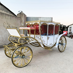 Charrette royale électrique de style européen, chariot de mariage tiré par des chevaux, charrettes et carrosses à chevaux électriques, charrette électrique - Product Image 1
