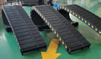 Chaîne porte-câbles flexible en nylon PA66 noir pour grue, chaîne de transport d'énergie, chaîne de protection de câbles