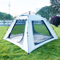 Tenda Camping 2 Pintu 2 Jendela Tinggi dari Lantai ke Langit-langit Tahan Air Perlindungan UV Tempat Berlindung Glamping Luar Ruangan Pemasangan Instan
