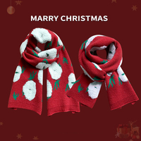 Écharpe tricotée réversible double face pour Noël, motif de Noël, cadeau de Noël pour le Nouvel An, écharpes tricotées